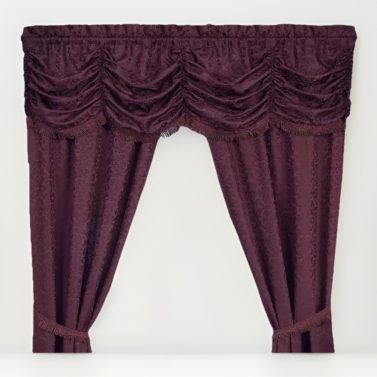Achim Panache Split Panel 5 Piece Window Set Burgundy – 55” x 63”
