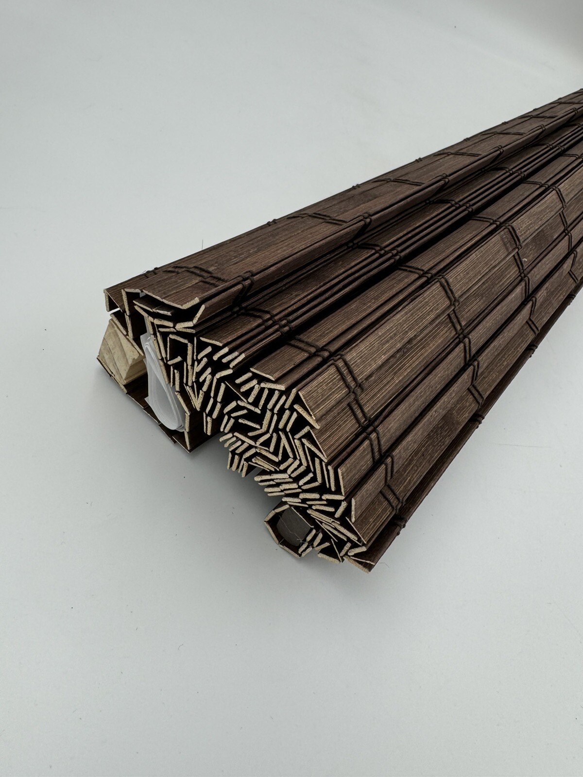 Radiance Brooklyn Cordless Cocoa Brown Bamboo Roman Shade Textured 38 X 64″