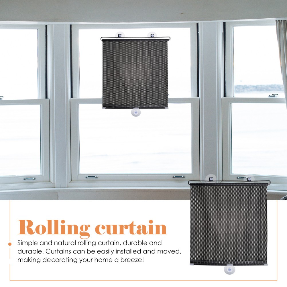 2 Sets Kitchen Privacy Curtain Suction Cup Blackout Curtains Uv Proof
