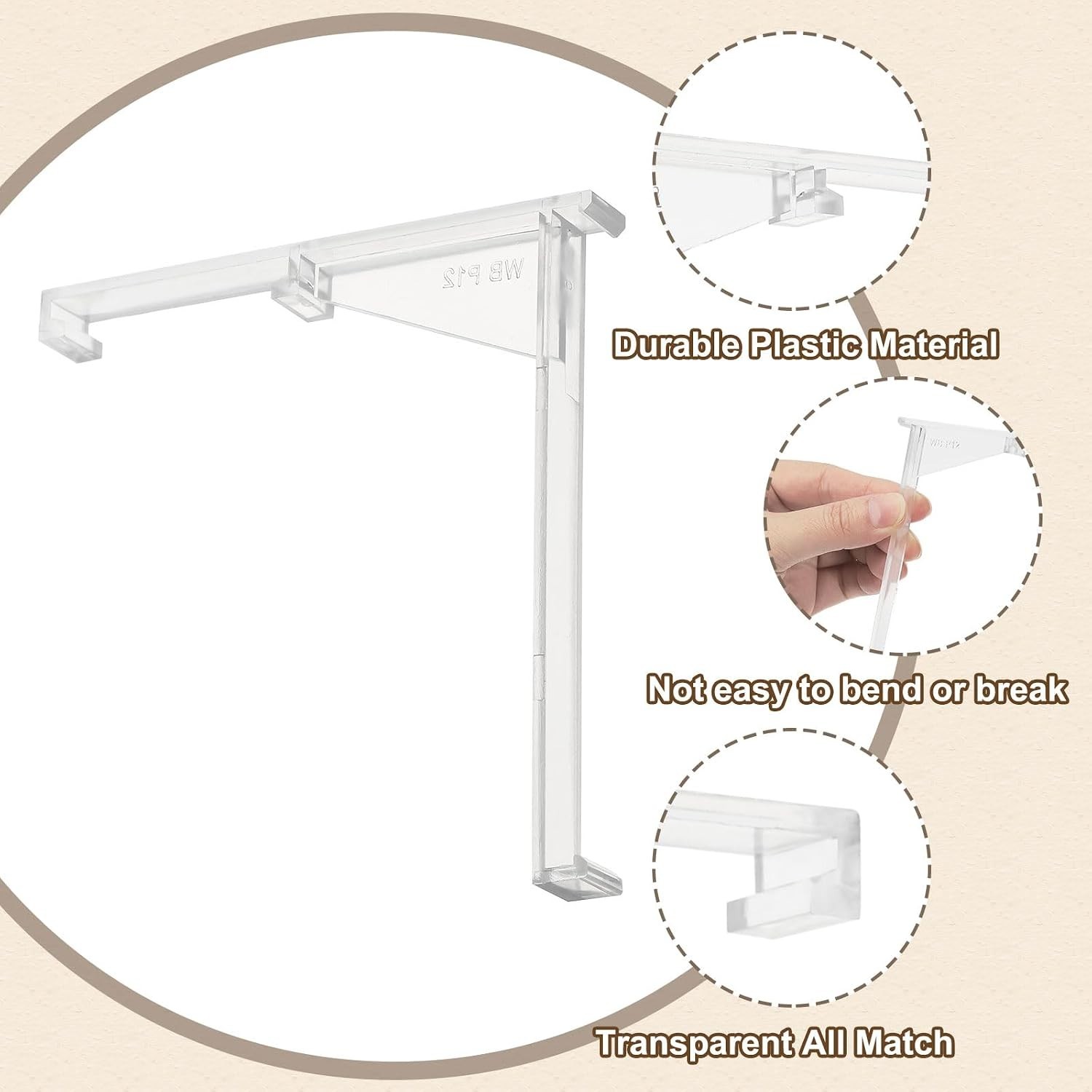 4pcs Valance Clips, 3.5in Vertical Clear Plastic Valance Clips Hidden Retaine…