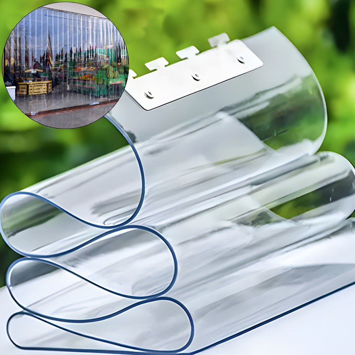 Clear Plastic Strip Curtain Kit PVC Door Curtain Cooler Freezer Strip Door