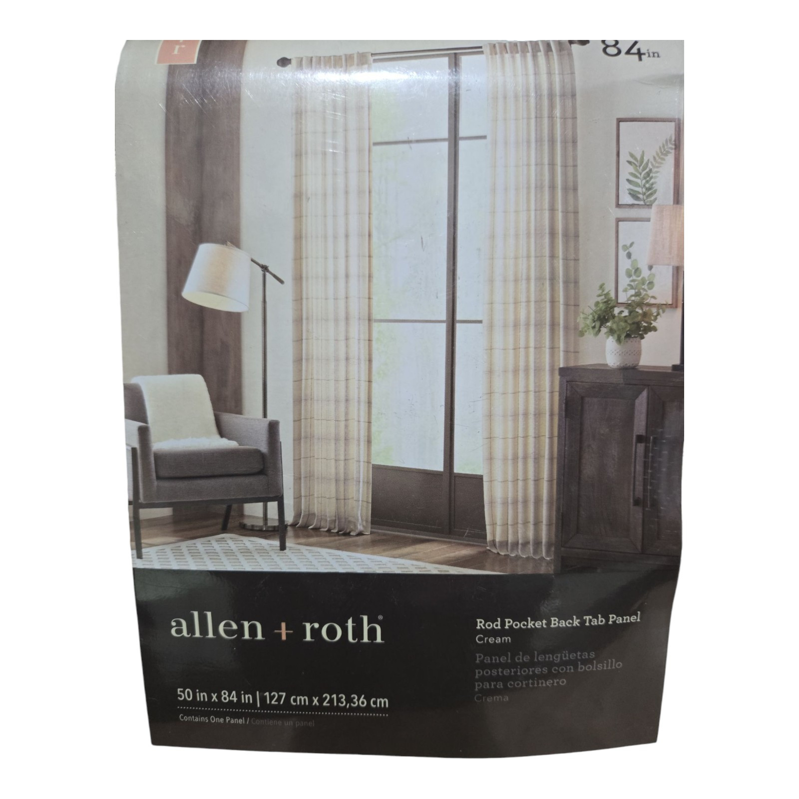 Allen + Roth ENGLEWOOD 50″ x 84″ Rod Pocket Back Tab Panel Cream #3728147