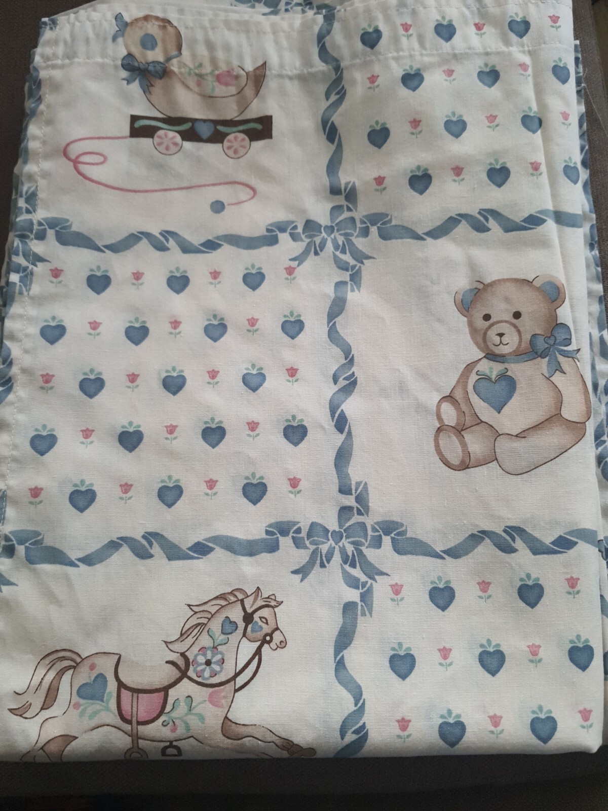 Vintage Valance Curtains Unisex rocking horse train clown bunny 29″×44″ Set Of 2
