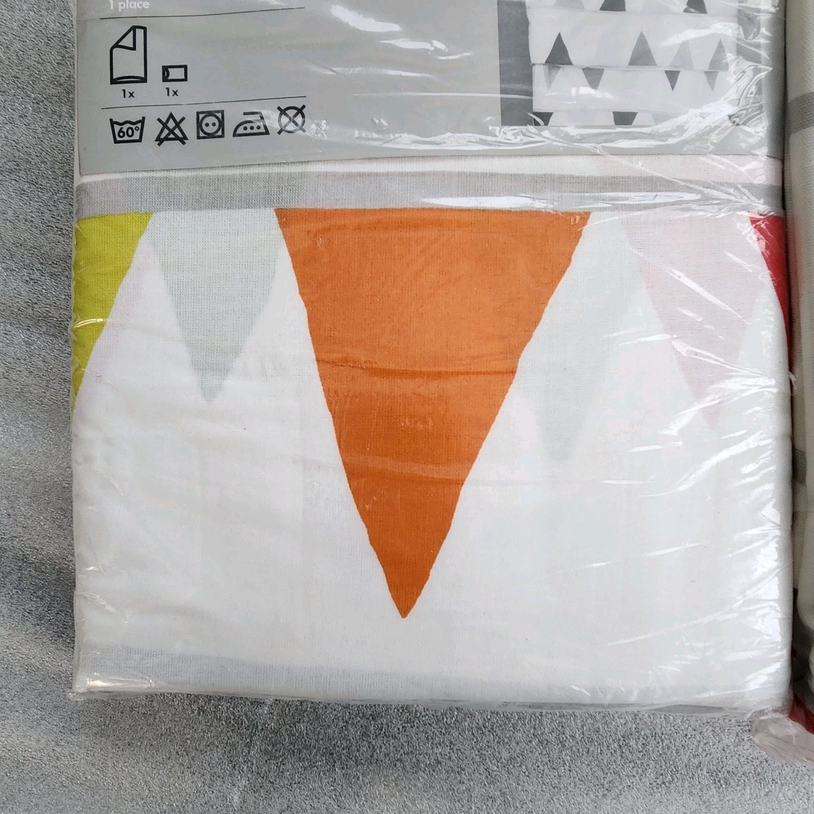 IKEA Vitaminer Vimpel Pennant Curtain Panels & Twin Sheet, Pillow Cover. NOS!