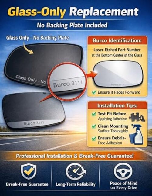 5939 Upper Convex Driver/Passenger Side Foldaway Non-Heated Mirror Glass,