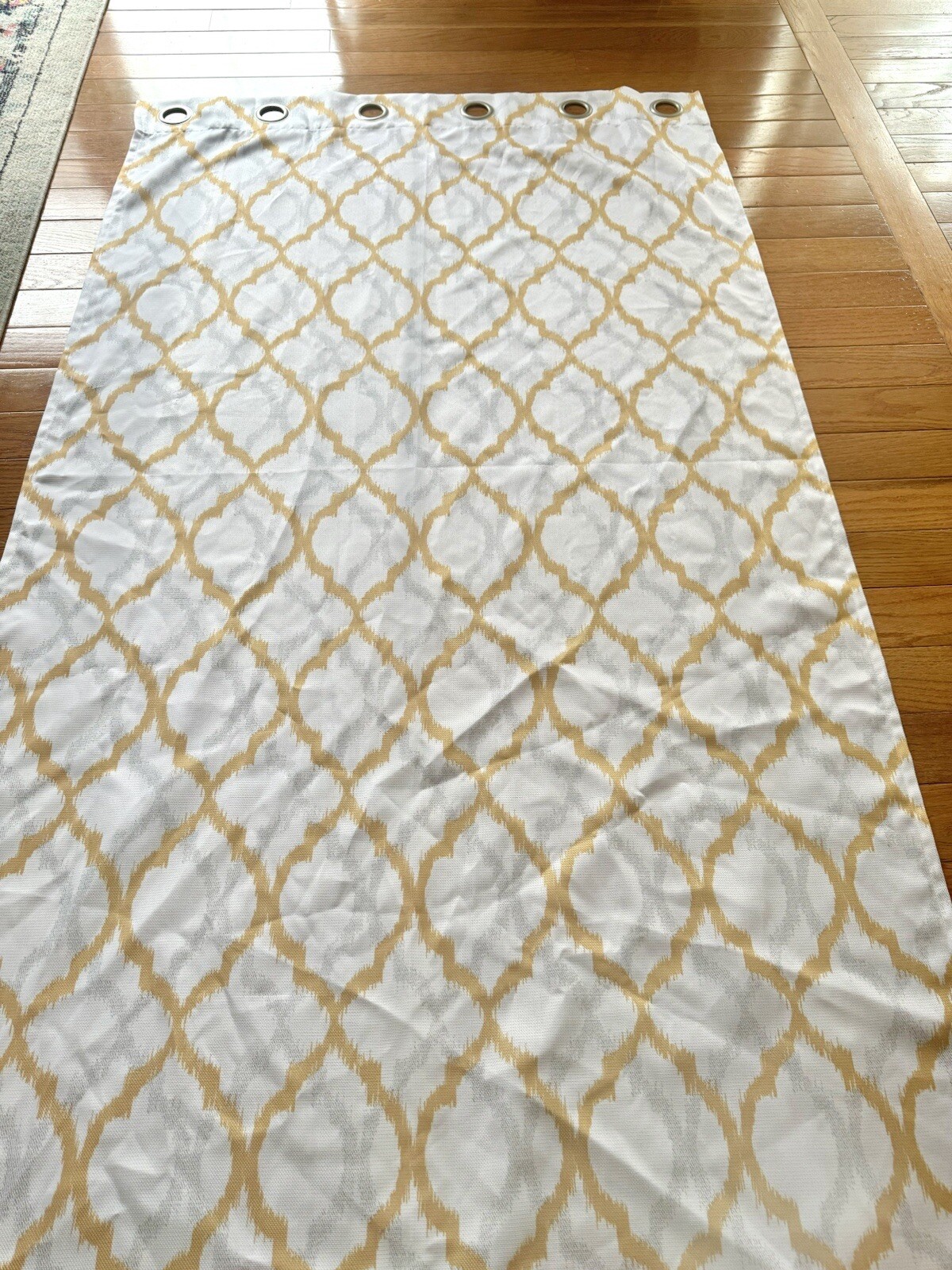 The Big One Yellow Moroccan Pattern Curtain Drapes 84” By 40” Grommet
