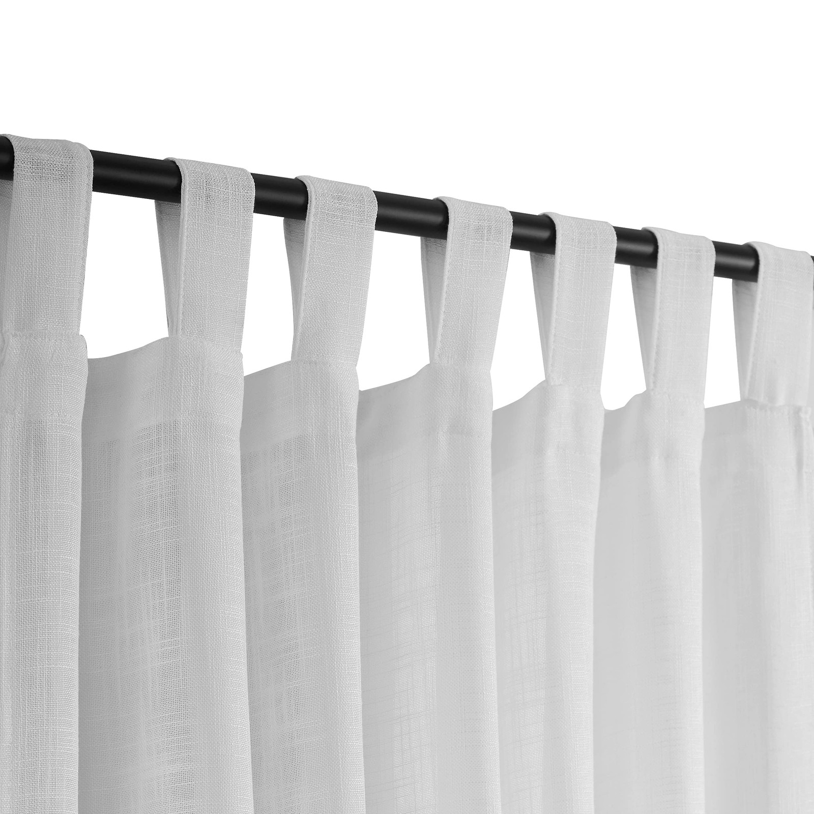 Semi Sheer Curtains- Light Filtering, Machine Washable Tab Top Drapes for Liv…
