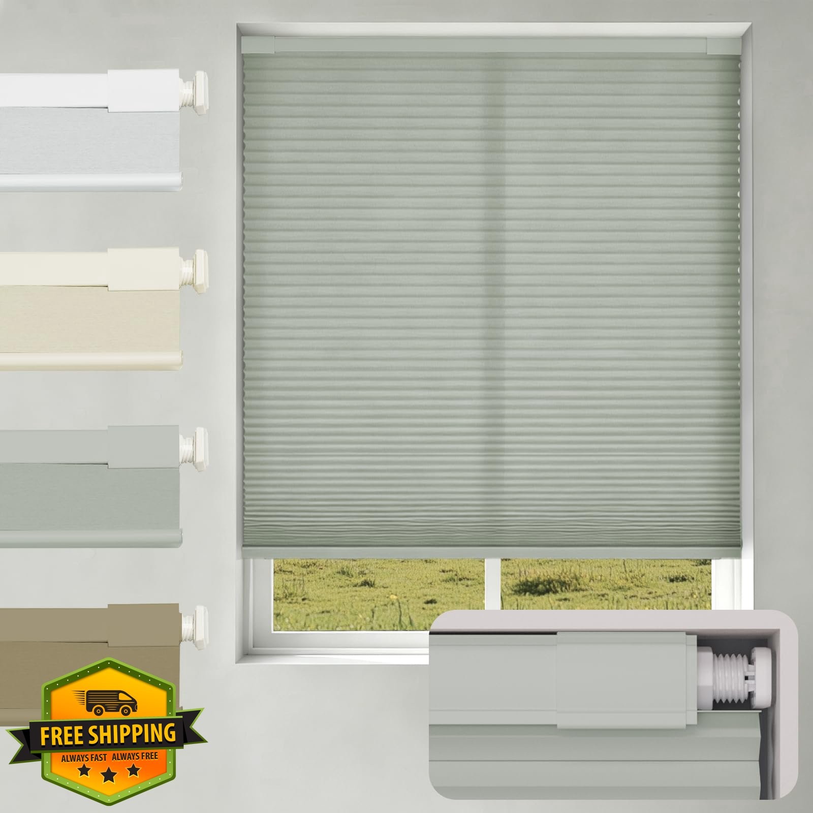 Changshade Cellular Shade Grey 42″x64″