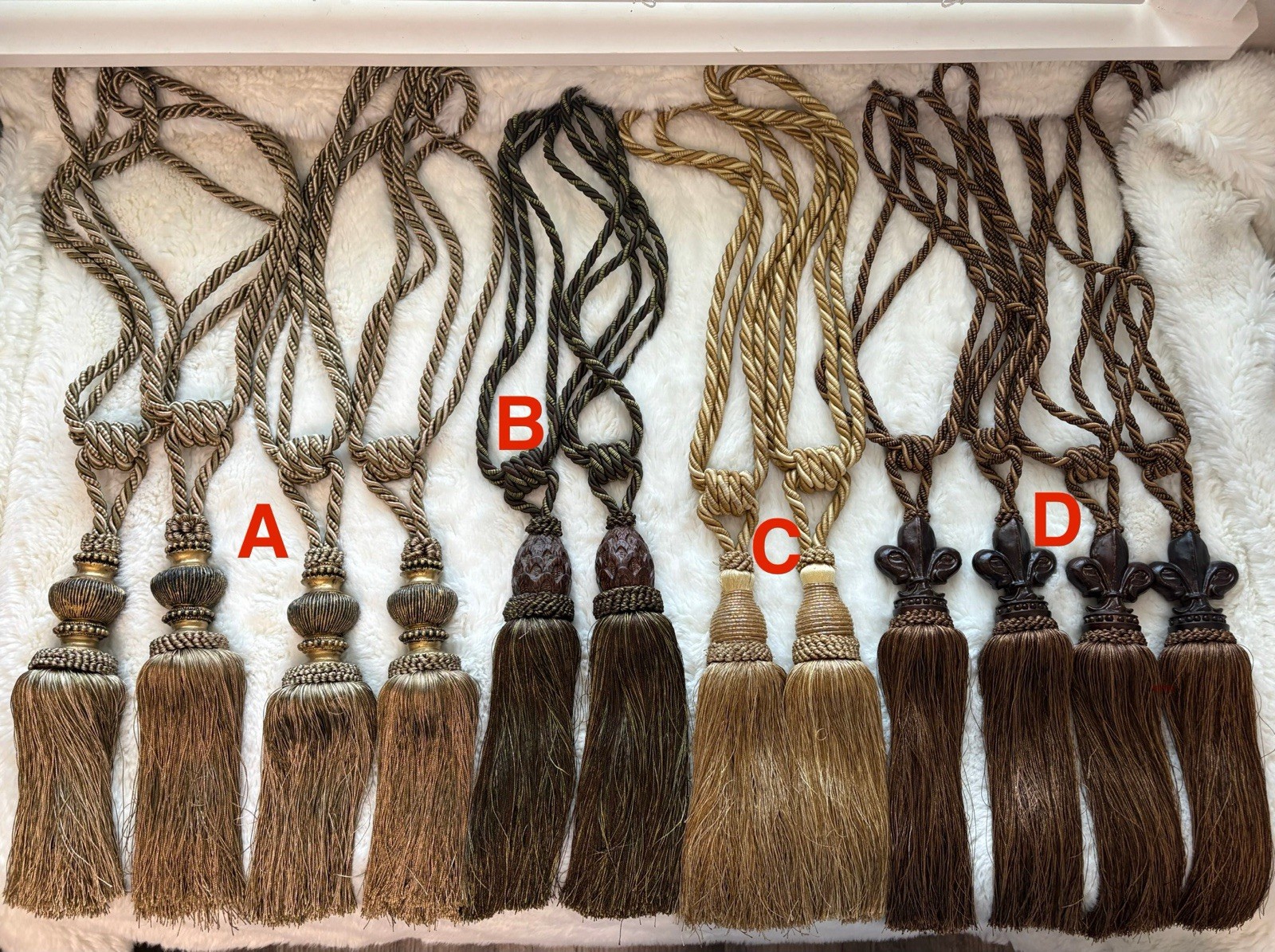 Curtain Drapery Tassel Tiebacks Different Styles & Colors NEW