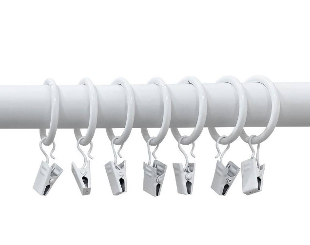 Home Decorators Collection 1-1/4 in. Clip Rings in White (7-Pack)