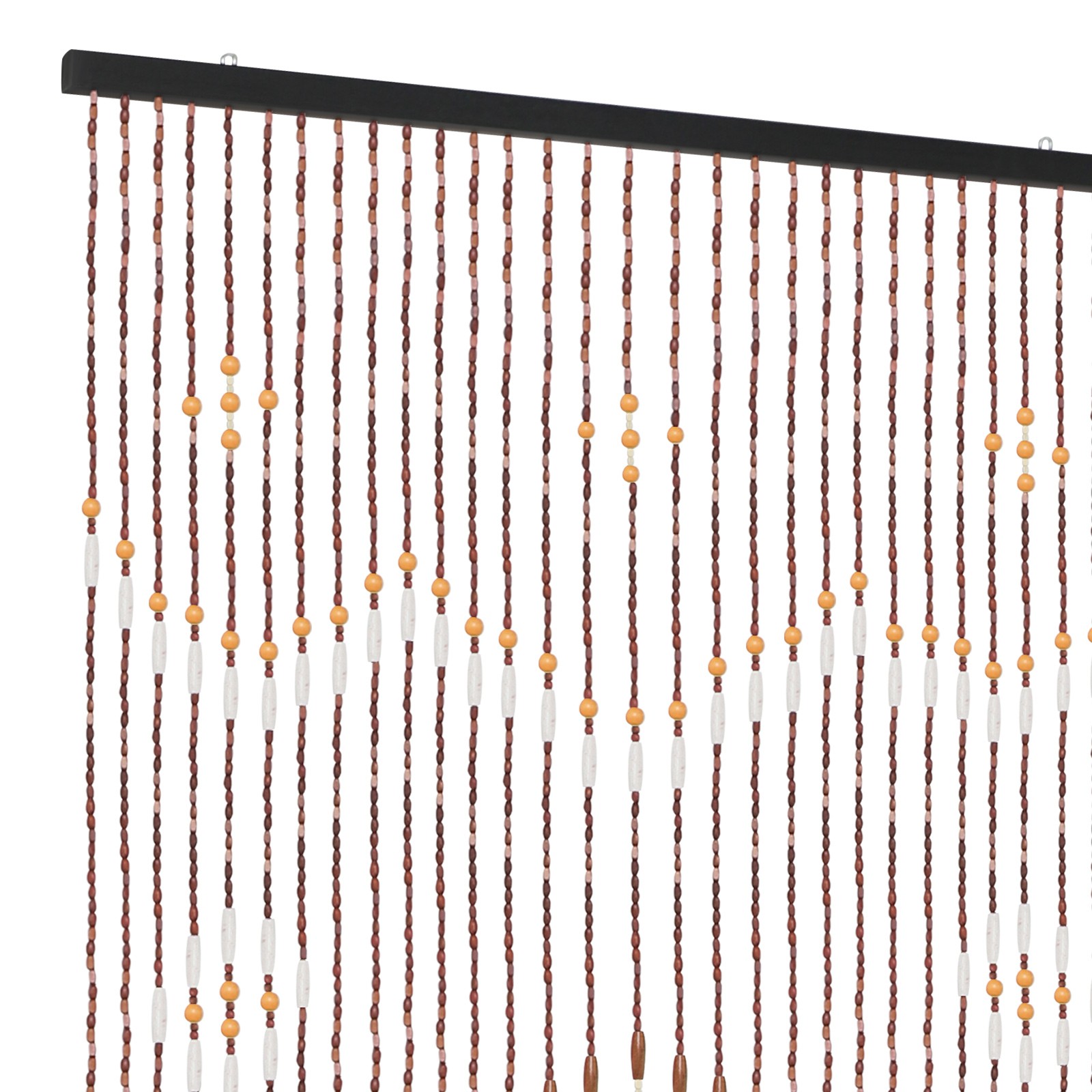 Door Curtain Boho Rustic Door Curtain for Doorway Bamboo Wood Rectangular