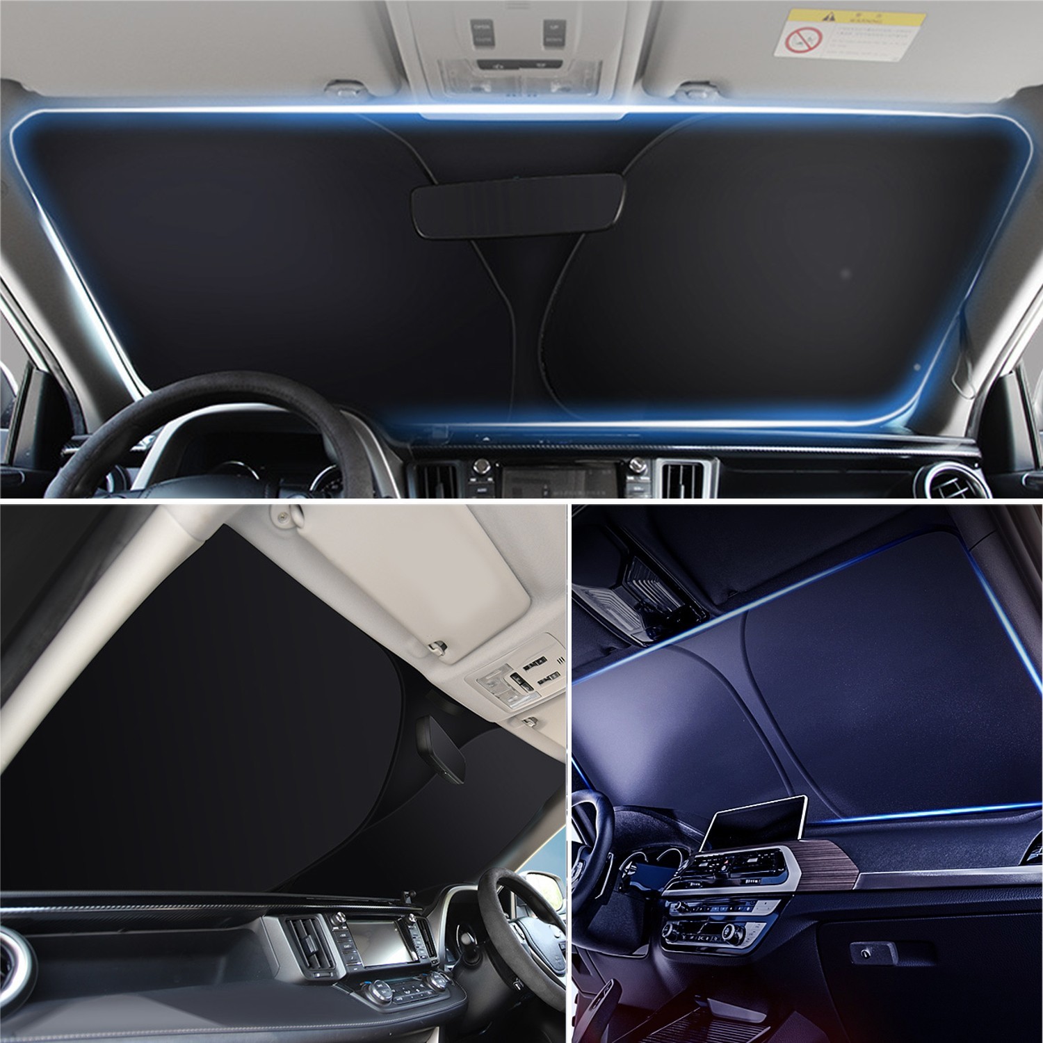 Universal Foldable Car Windshield Sun Shade | Heat Shield&UV Blocker | Most Cars