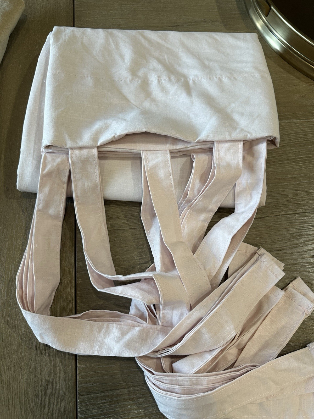 West Elm Kids Cotton drape curtain 48×84″ ONE Blush TIE TOP