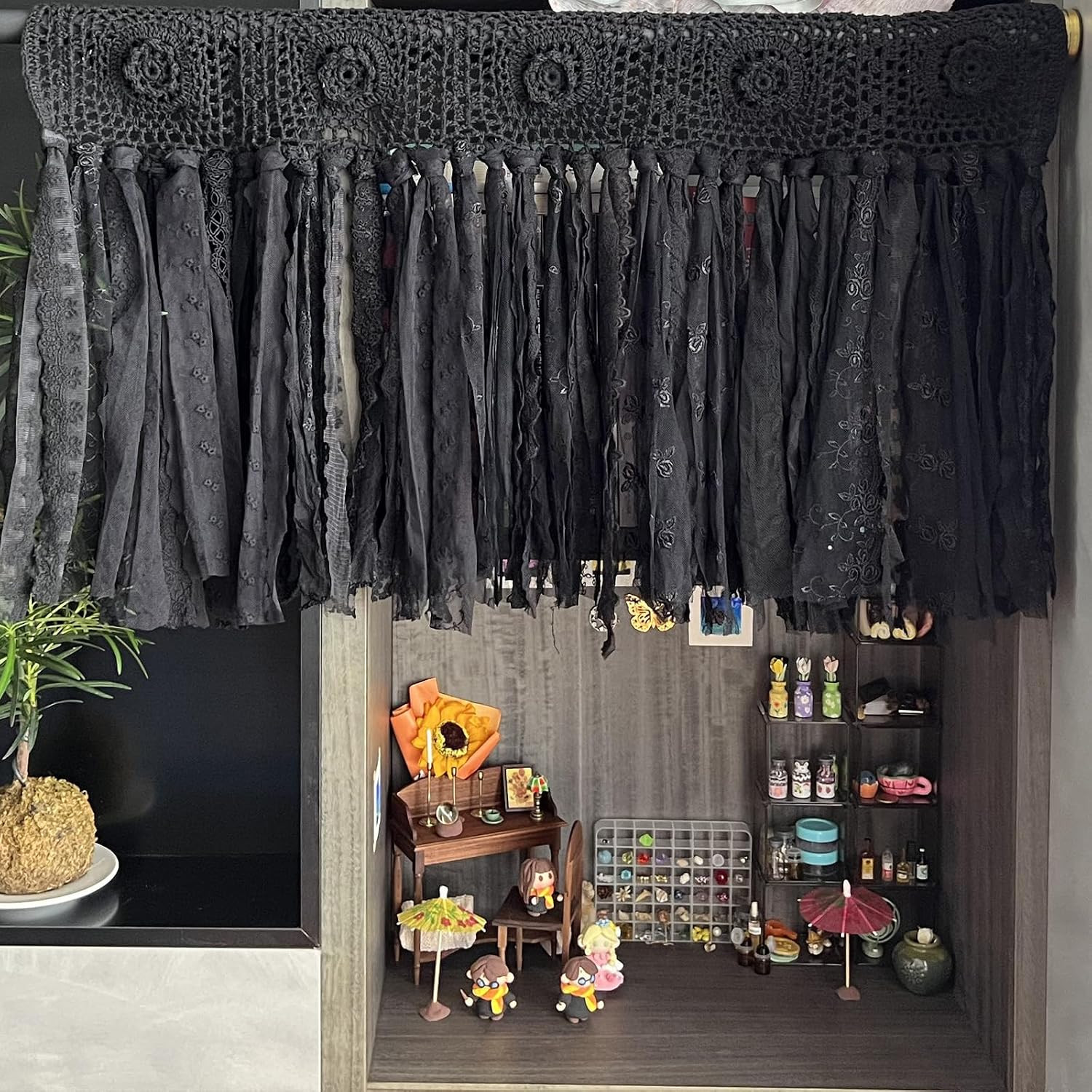 YJ YANJUN Halloween Valance for Kitchen Living Room Bathroom Hand Made Gothic To