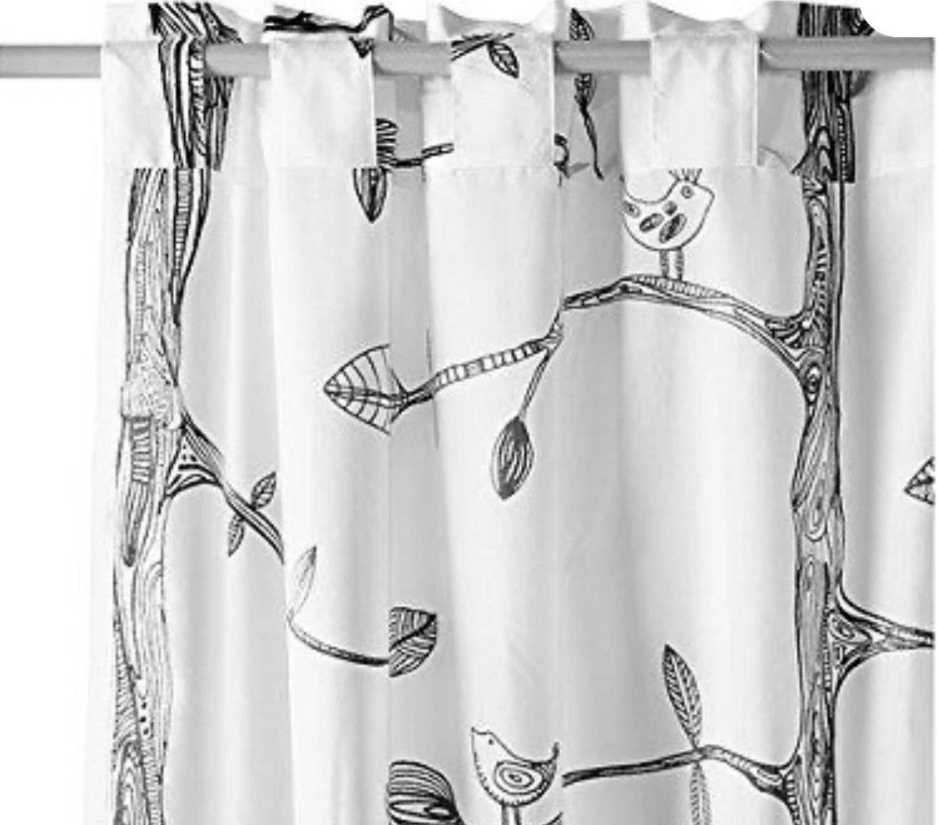 IKEA EIVOR Panel (1) 57×98 WH-BL Bird Tree Kajsa Aronsson Light Filtering EUC