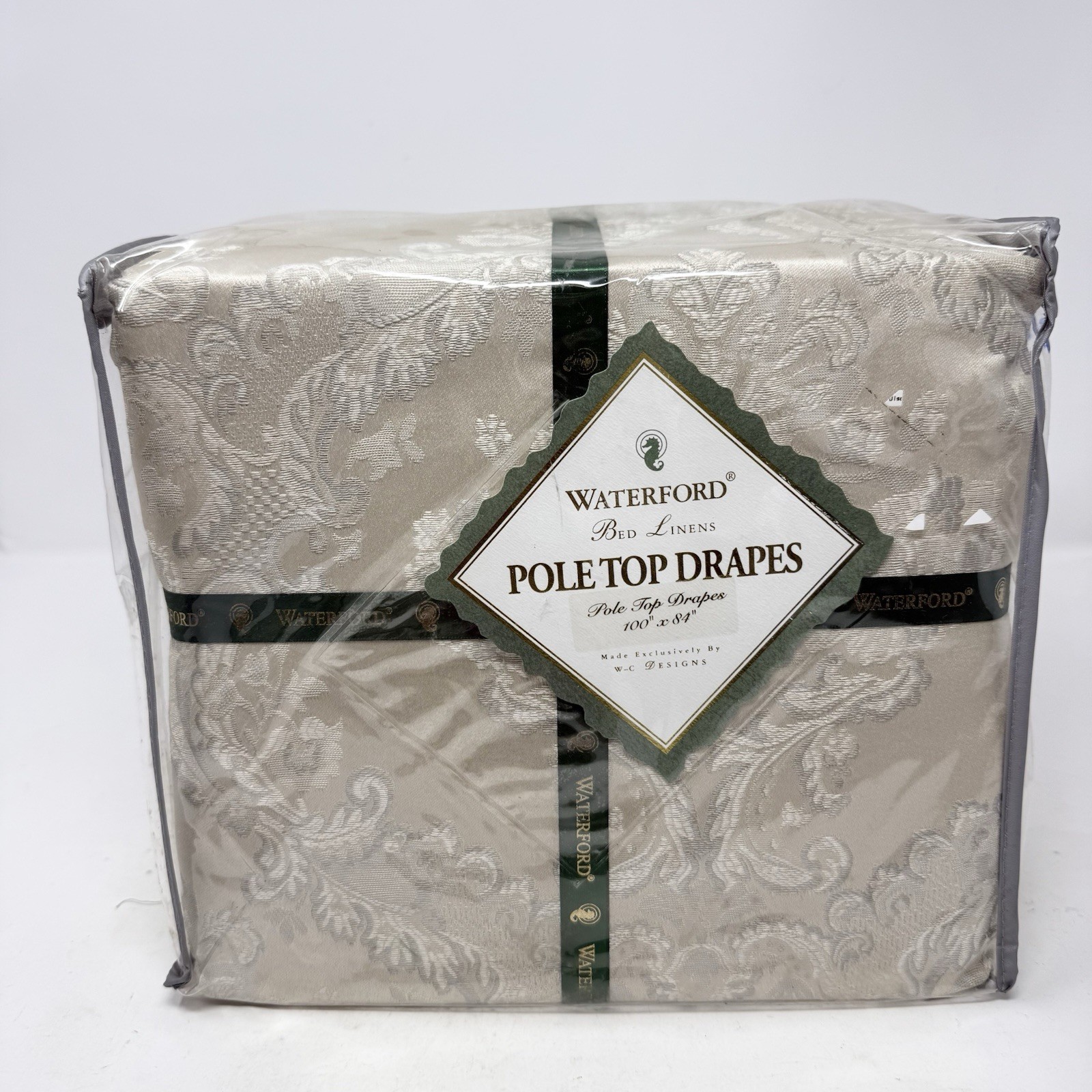 Waterford Bryanne Platinum Flora Pair Pole Top Drapes Panels 50×84 Extra Full