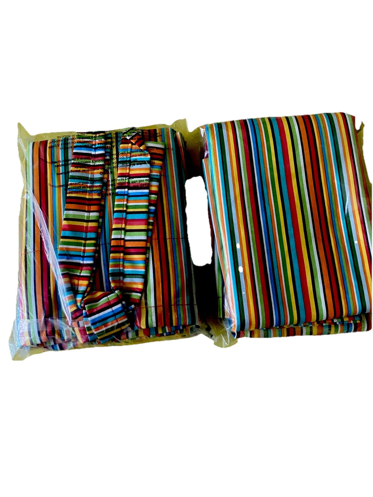 NEW Striped Cotton Curtain Panels Handmade/ Tiebacks 42x45in/4 panels
