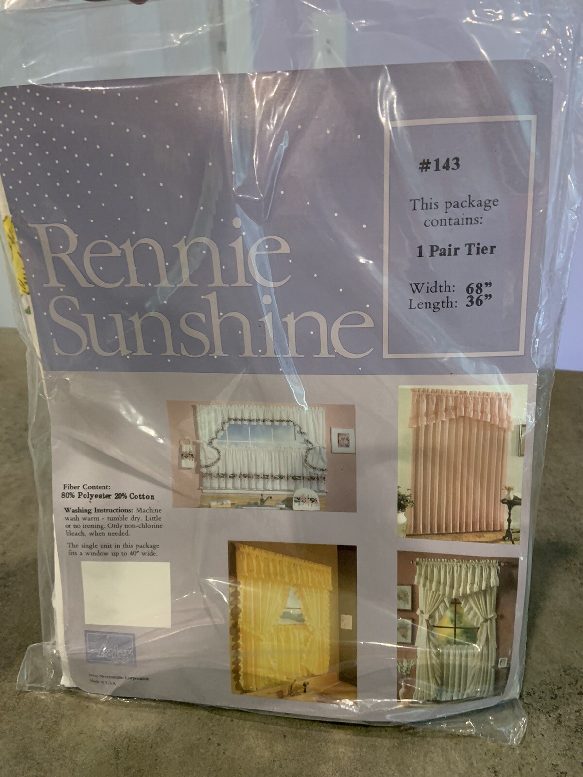 Vtg Rennie Sunshine #143 One Tier Country Flowers Made In USA See Pics Size NOS