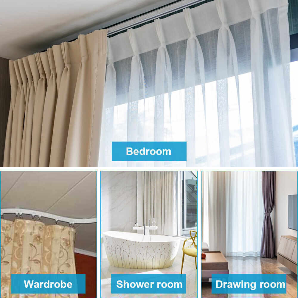 Ceiling Curtain Track Window Rod Pole Rail System Flexible Track Mount US STOCK