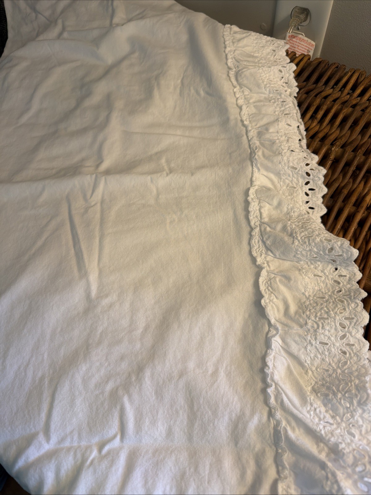 Vintage Waverly Cotton Eyelet Lace 2 Curtains Cottagecore 39 Wide x 75 Long