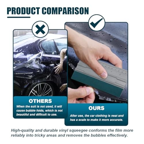 Vinyl Wrap Squeegee, Window Tint Squeegee Installation Tool with Ruler 10 Inch