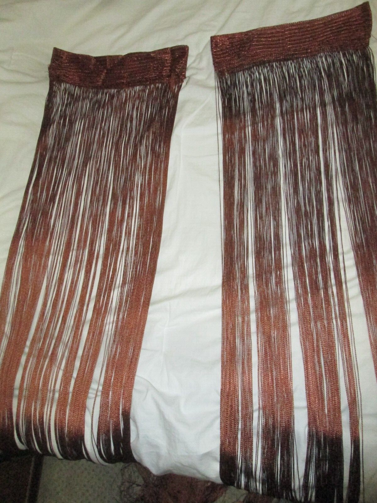 (2) Brown String Curtain Room Divider Panel 37″ X 78″ each