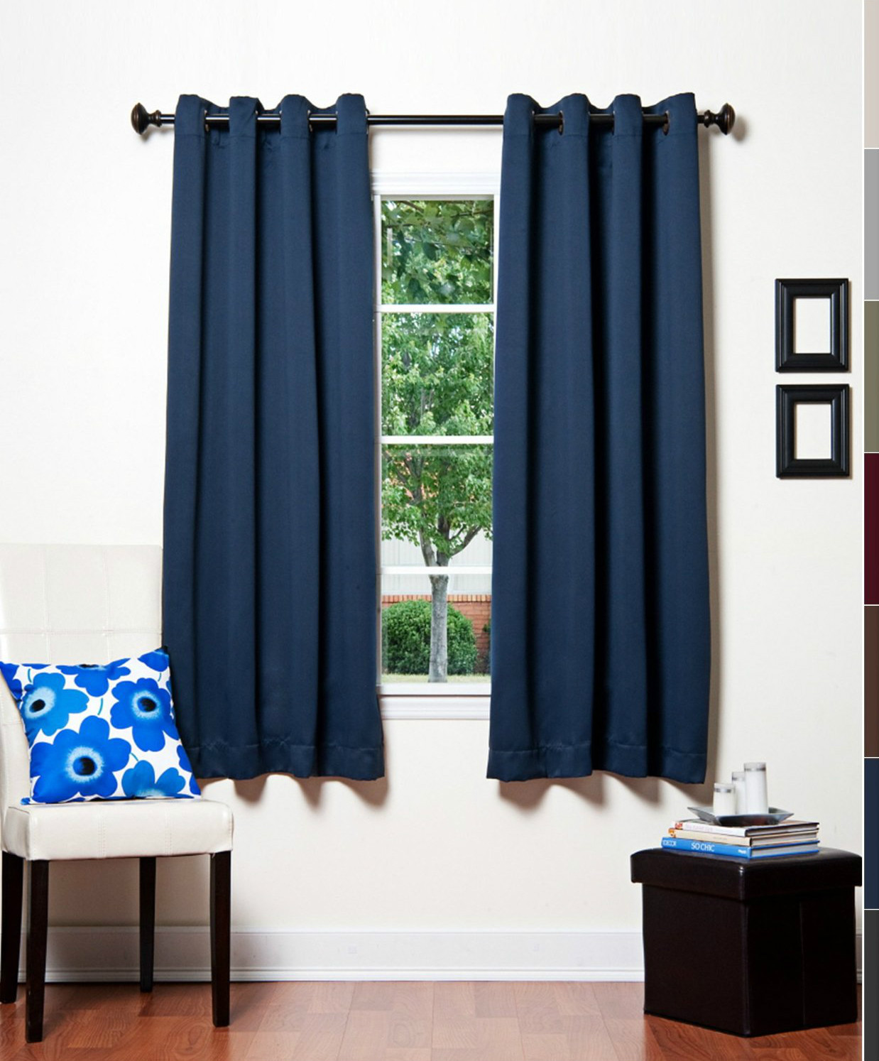 Essential Home One Grommet Panel Mindy Navy 48″x63″