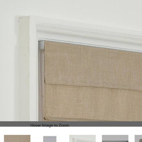 Ivory Cordless Light Filtering Fabric Roman Shade- 33 in. W x in. L72