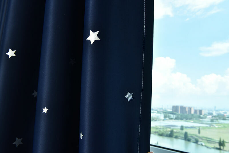 Water Castle Silver Plating Blockout Dark Blue Cloth Curtains Sheer 1 Panel 96″
