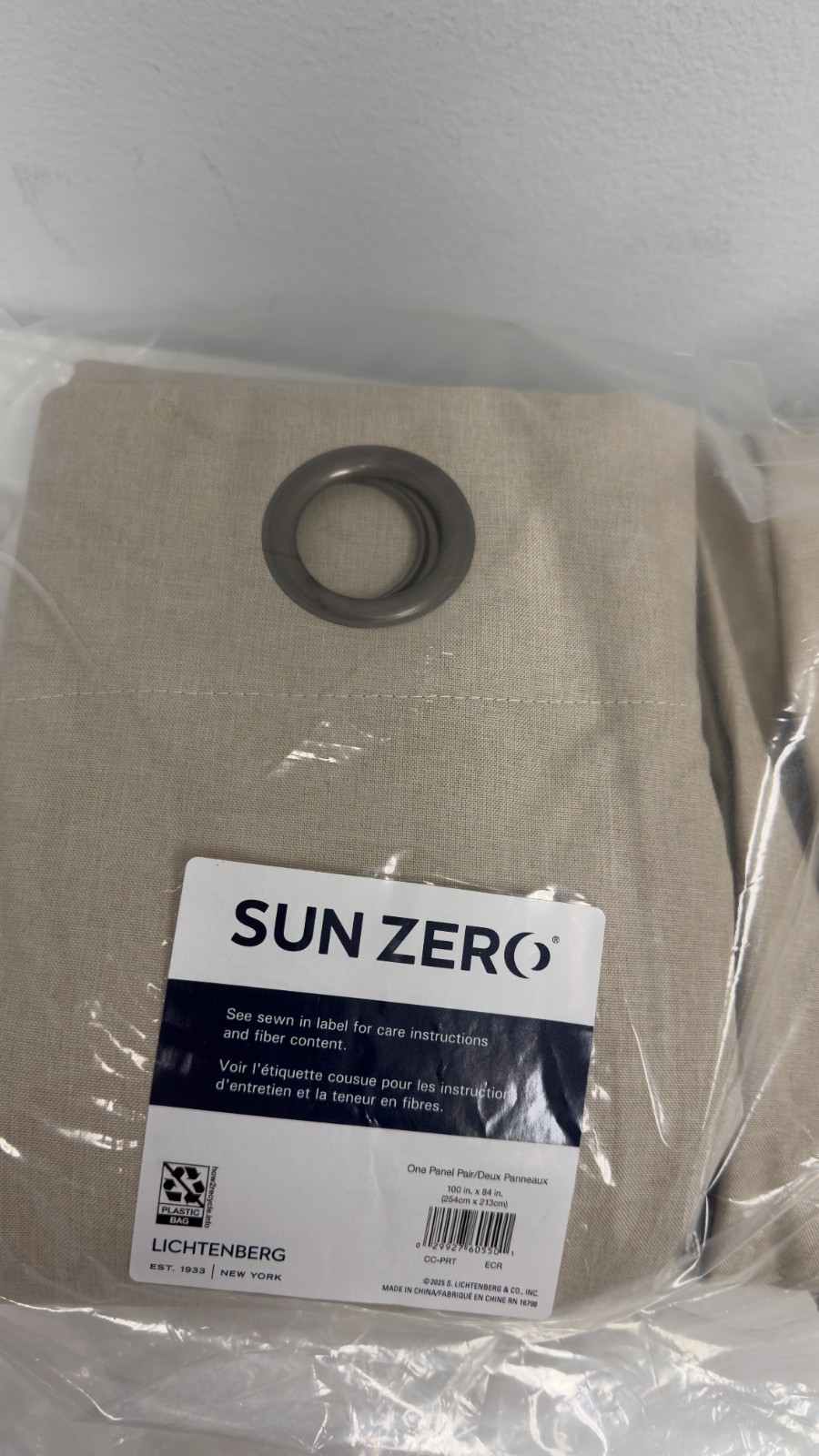 Sun Zero Grommet Top Lichtenberg Beige Curtains 100 in x 84 in 1 Pair