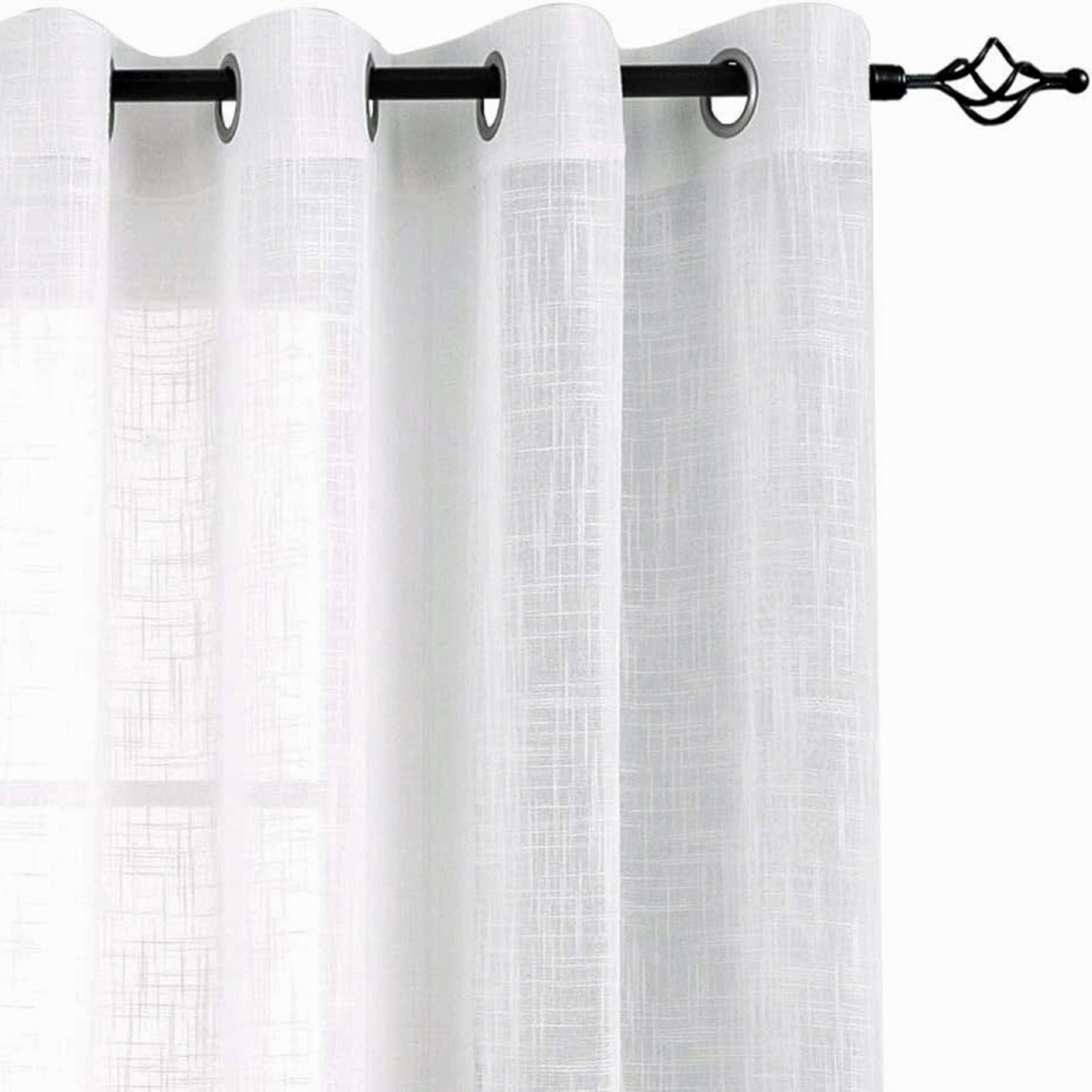 Sheer Curtains for Bedroom Voile Drapes 84″ Long 55″ Wide Pair White
