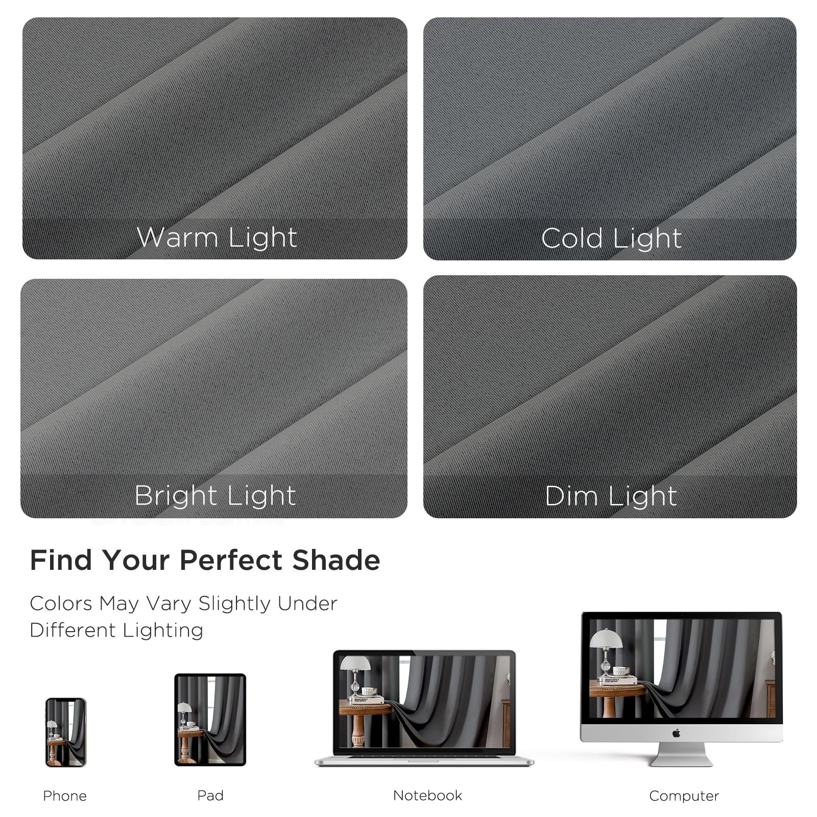 Light Grey Blackout Curtains 52W X 54L Pack Of 2 Thermal Insulated Privacy Dr…