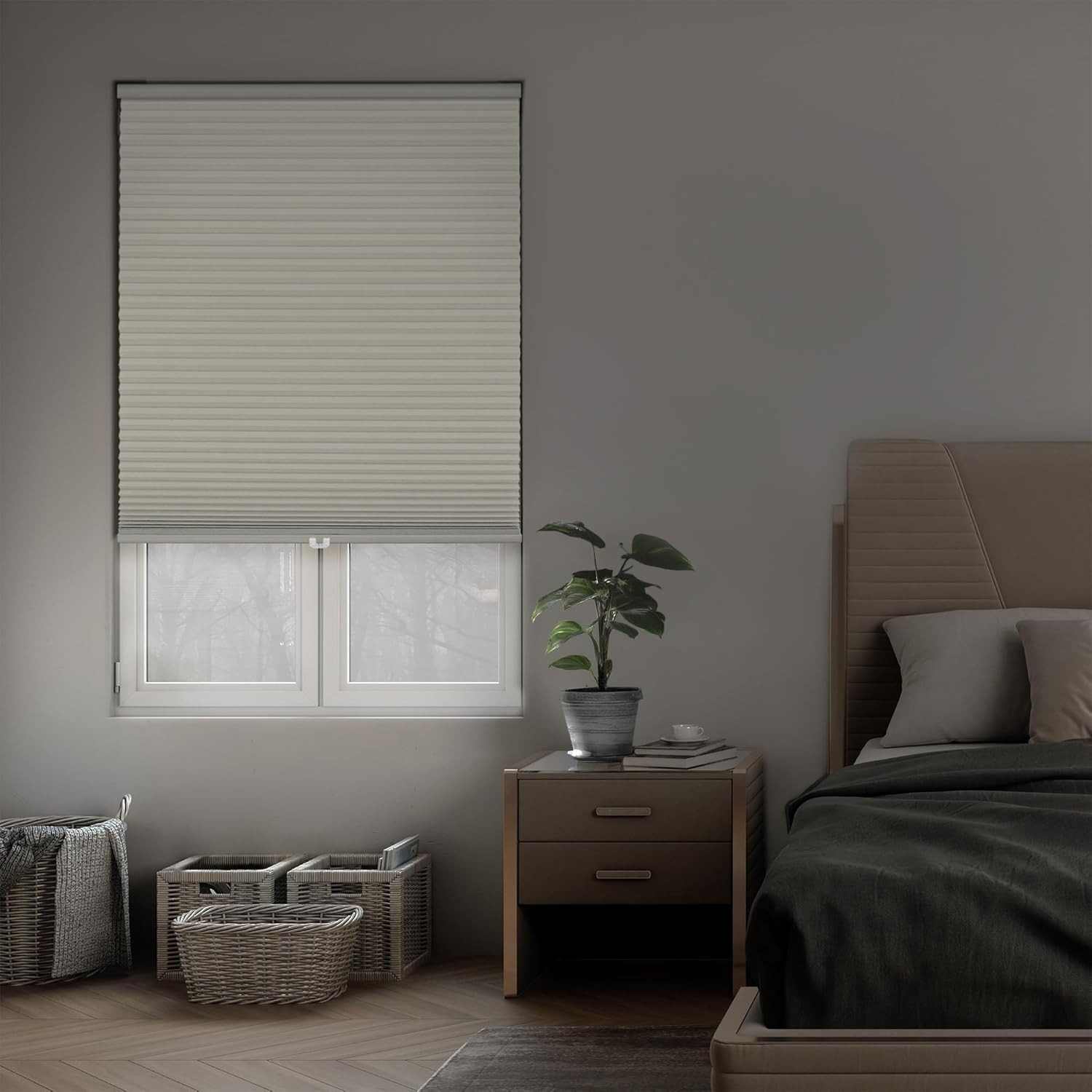 Cordless Blackout Cellular Shade, 58.5″ W X 36″ H, Alabaster