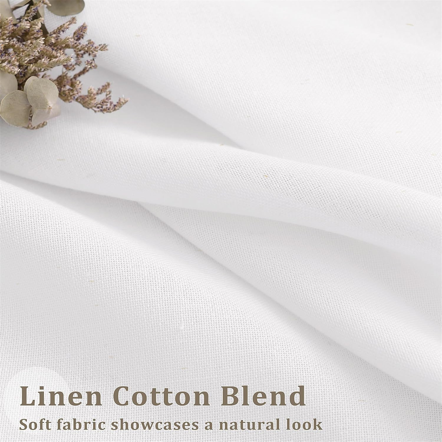 120″ Ivory Linen Curtains – Pinch Pleated Drape for Tall Windows