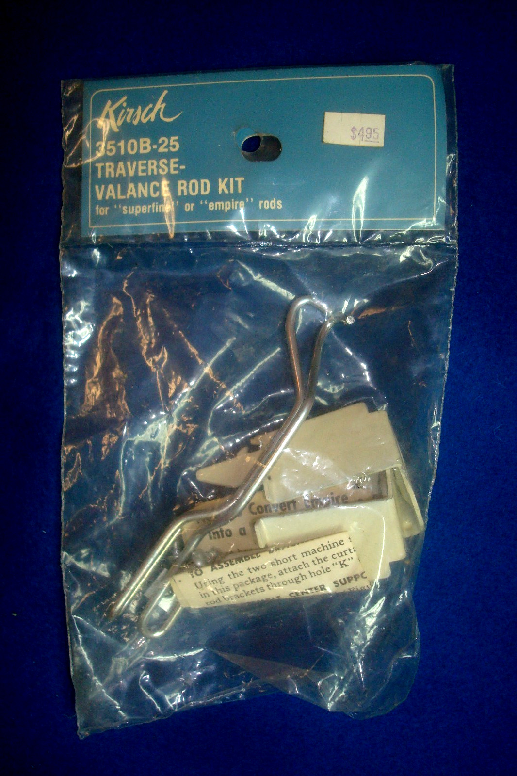 New 4 pc KIRSCH Traverse/Valance rod kit Add on 3510B-25 vintage