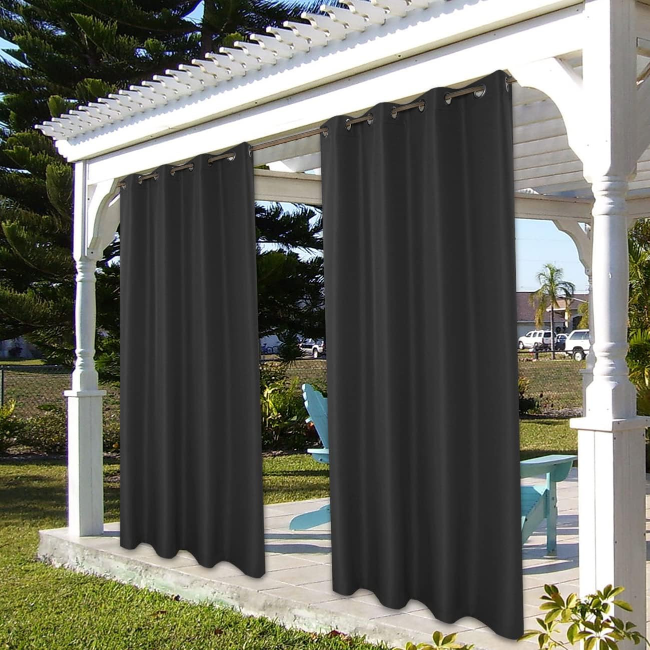 BONZER Outdoor Waterproof Curtains for Patio Privacy Grommet Light Filtering Out