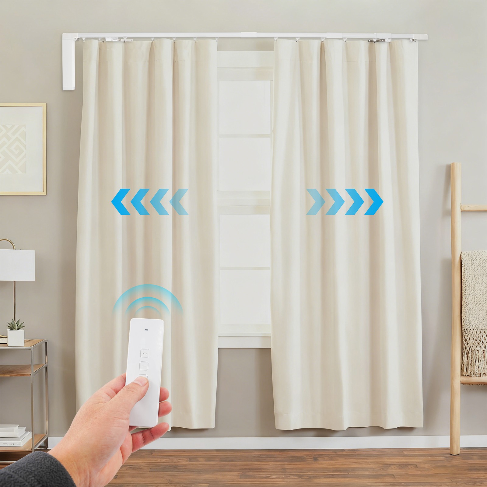 47.2-86.6*13in Electric Curtain Rail with Remote Control Electric Curtain Track