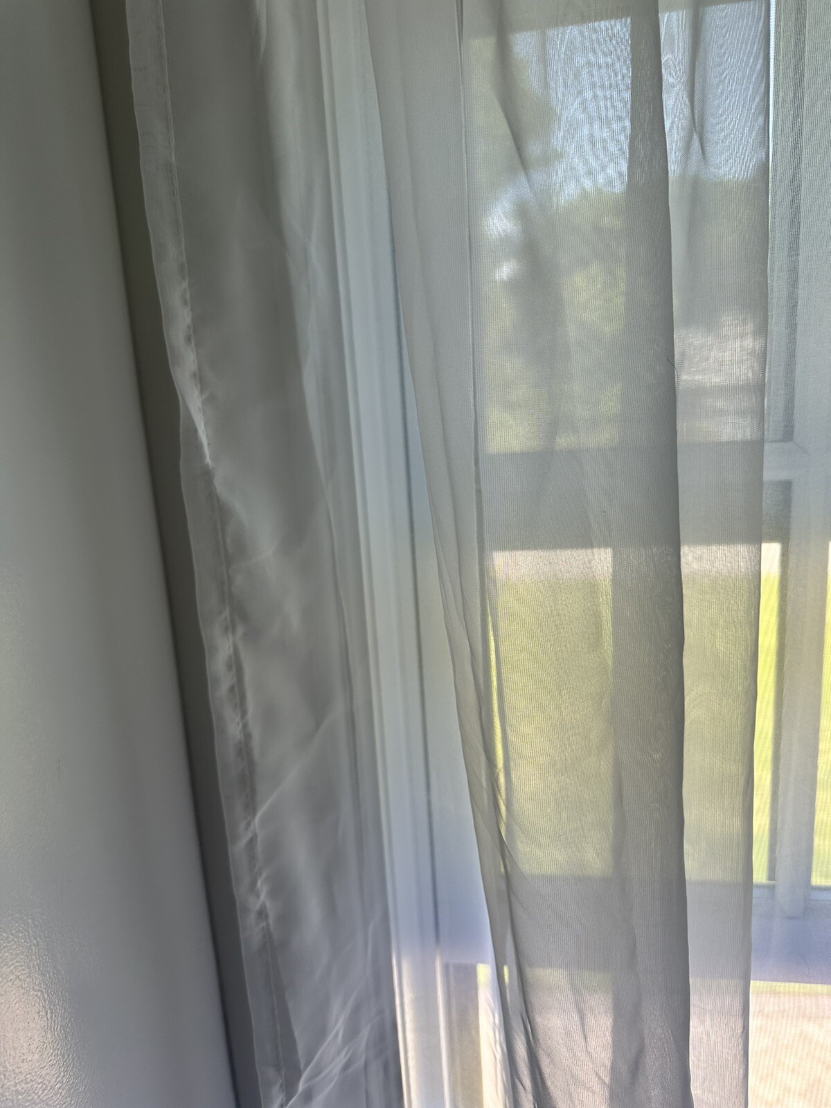 Pair White Sheer Curtains Panels 88”L x 52 ” W. Wedding,baby