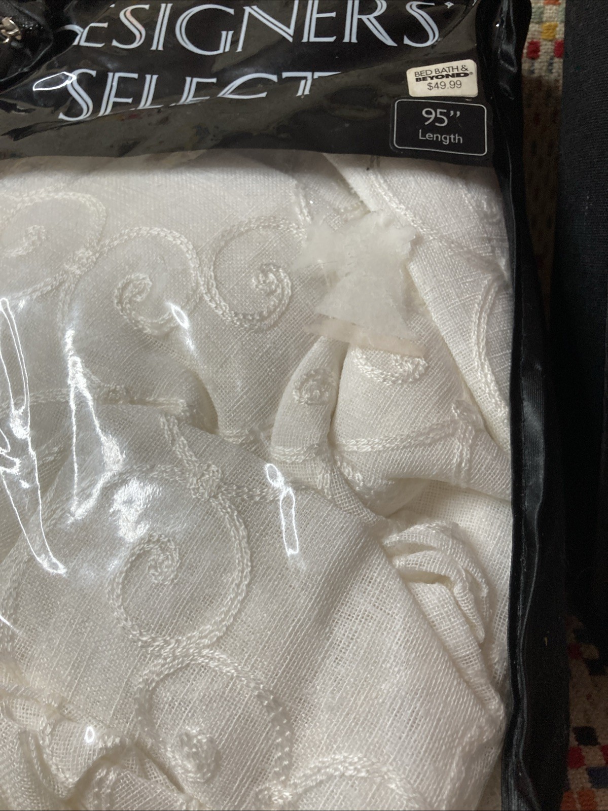 Designer Select Claudia Sheer Linen Gauze Embroidered Curtain Panel 95” Lot 2