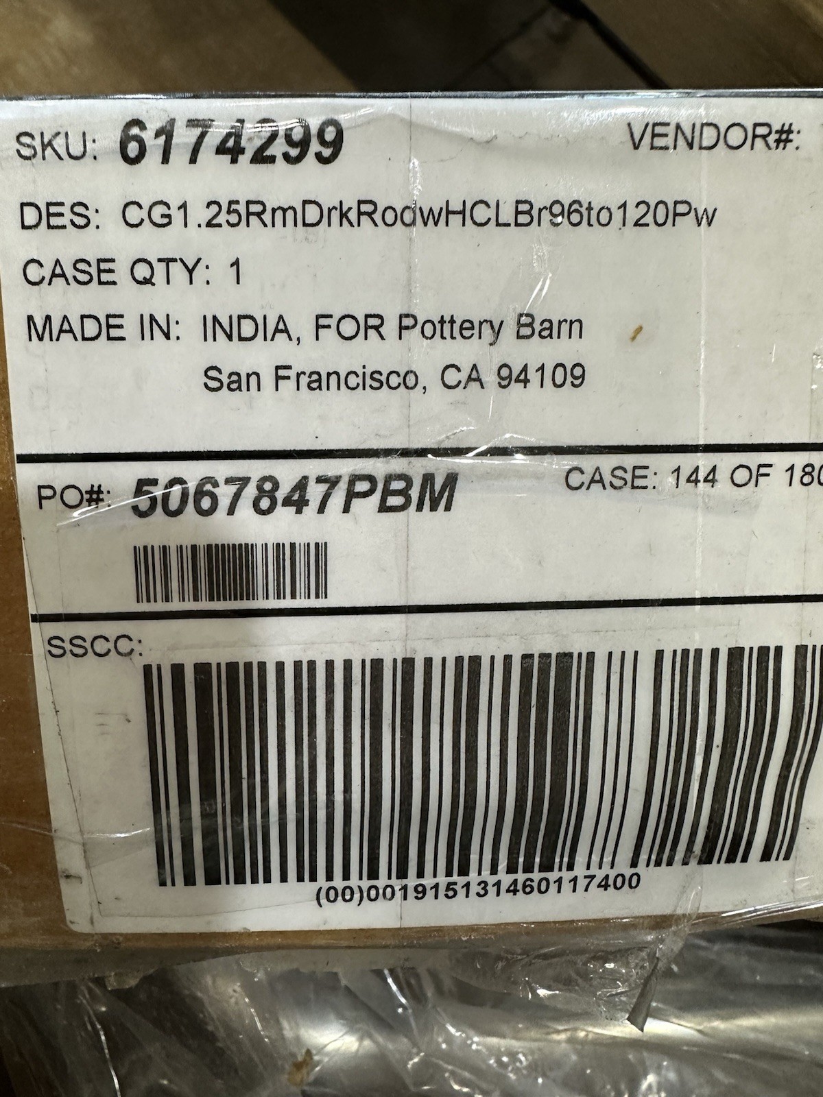 Pottery Barn Hidden Connection 1.25 Curtain Rod 96-120″ Pewter Room Darkening