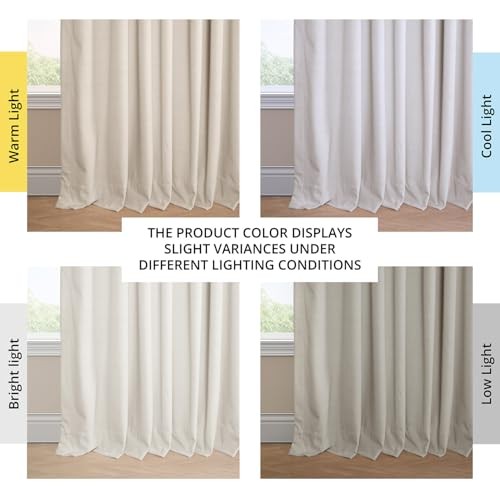Ravello Burnout Velvet Curtains 84 Inches 50″W x 84″L (Pack of 1) Off-white