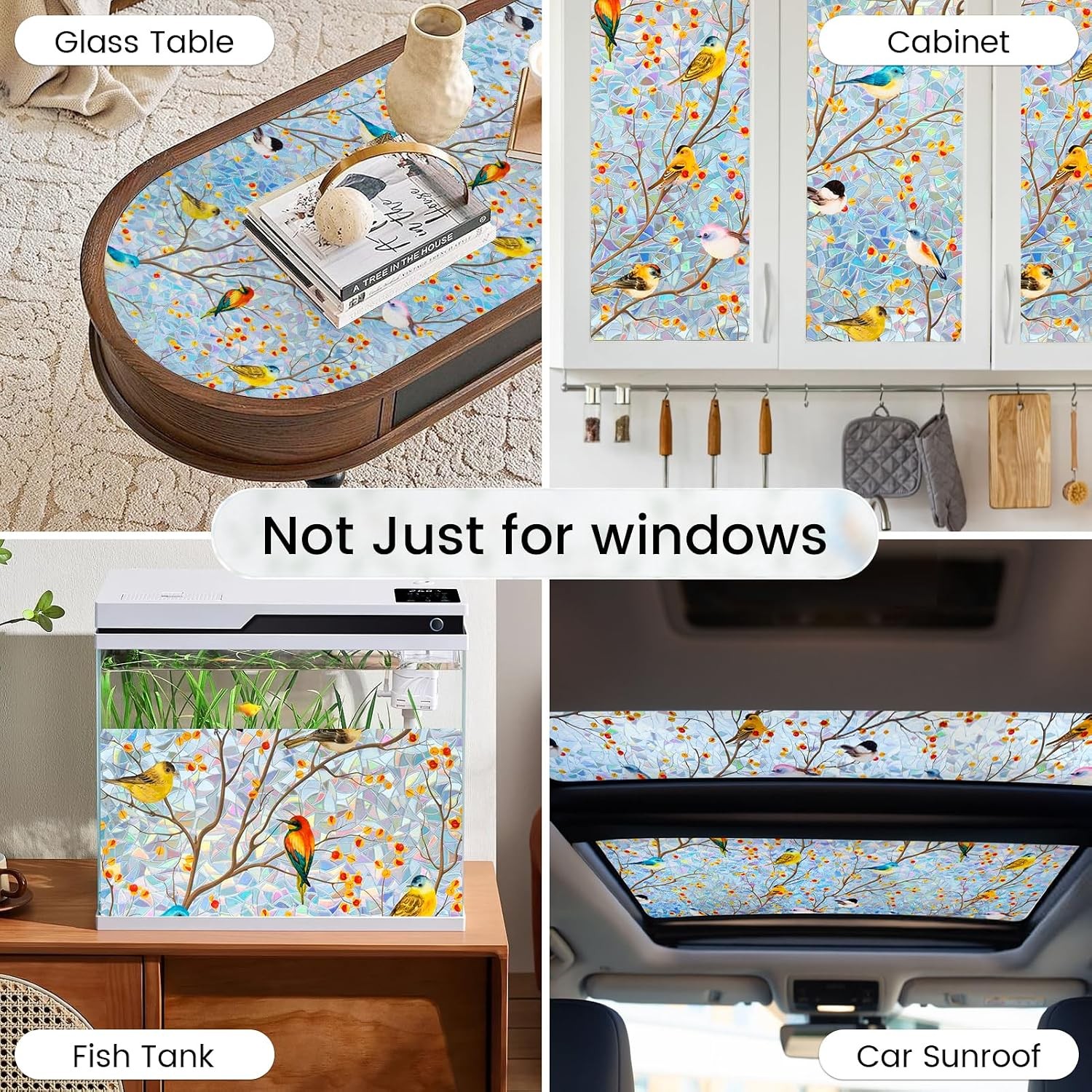 Country Rustic Window Privacy Film Rainbow Film Decorative Window Sticker