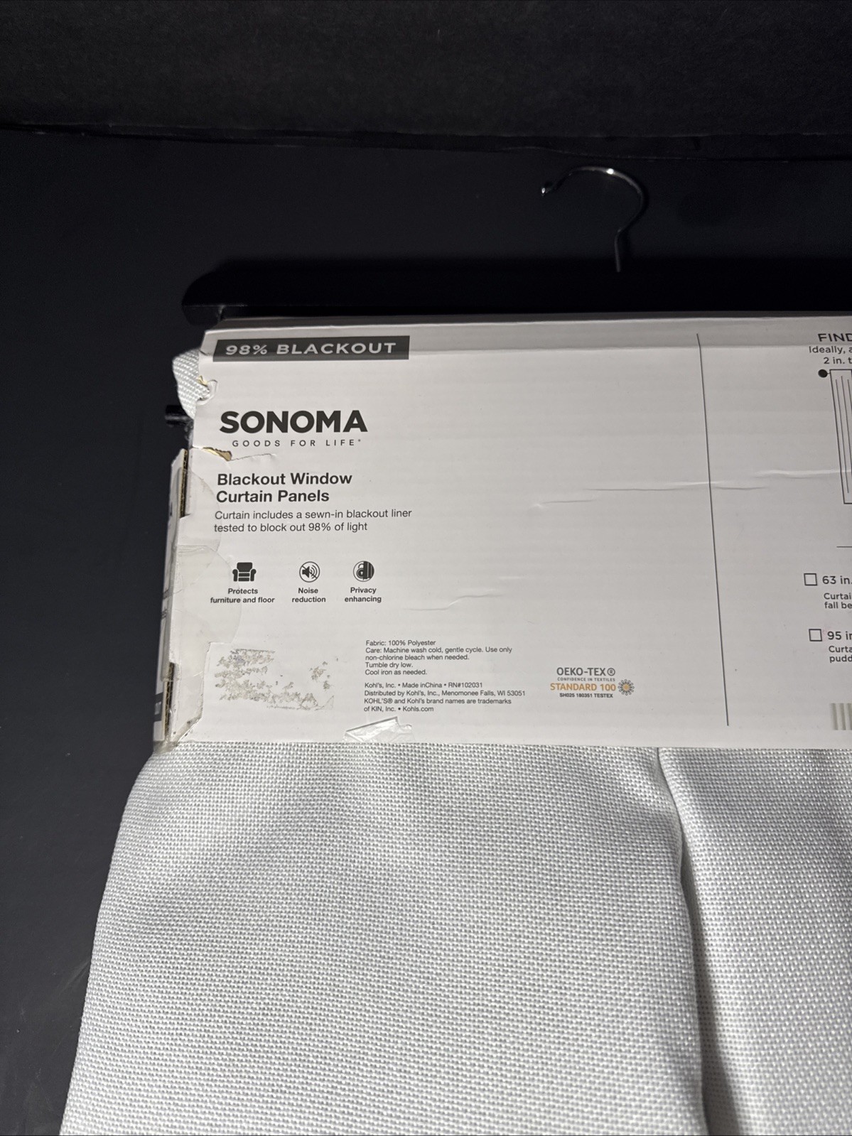 NEW Sonoma Blackout Window Curtain 2 Panels 50″ x 108″ Dynasty White Grommets
