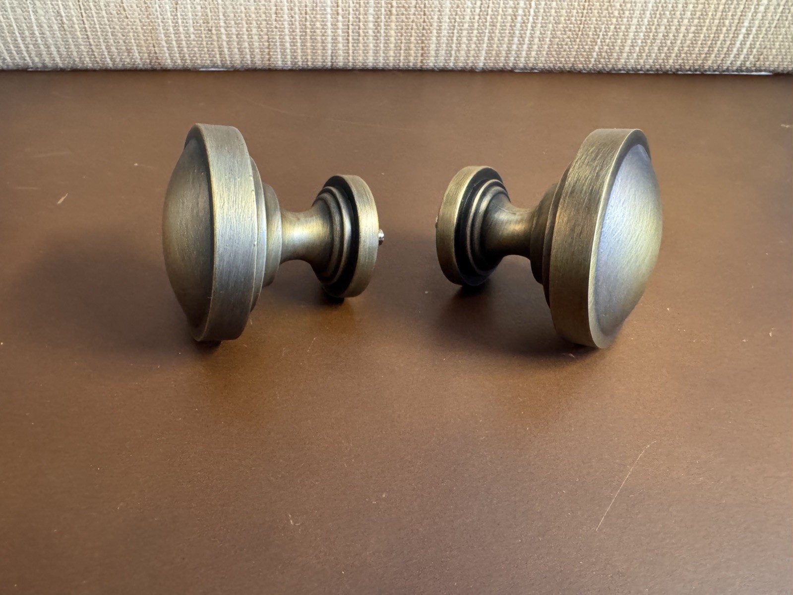 Pottery Barn Somorset Turned Finials Burnished Brass Set Open Box