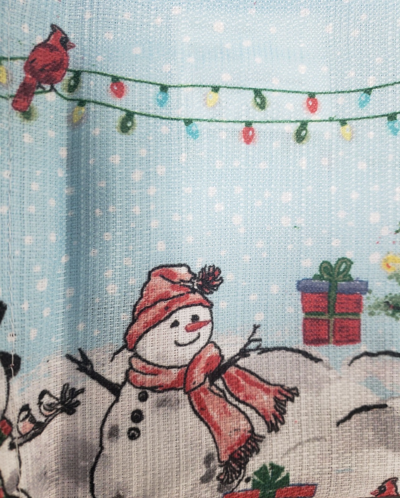1 Fabric Printed Kitchen Valance(54×14″)CHRISTMAS,SNOWMEN,HOLIDAY WONDERLAND,Lic