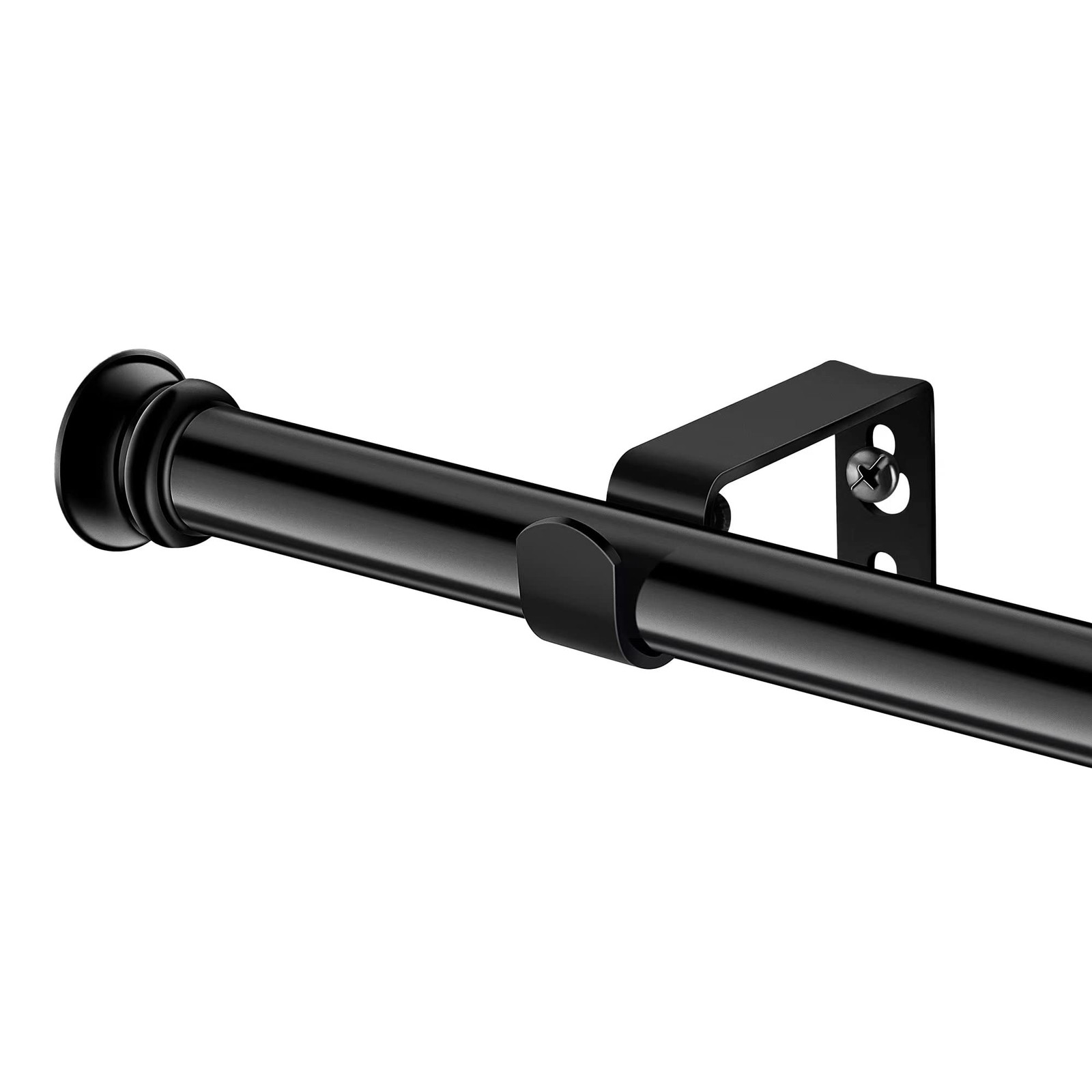 Standard Decorative Window Curtain Rods 30 to 116 Inch,5/8 30-116″, Black
