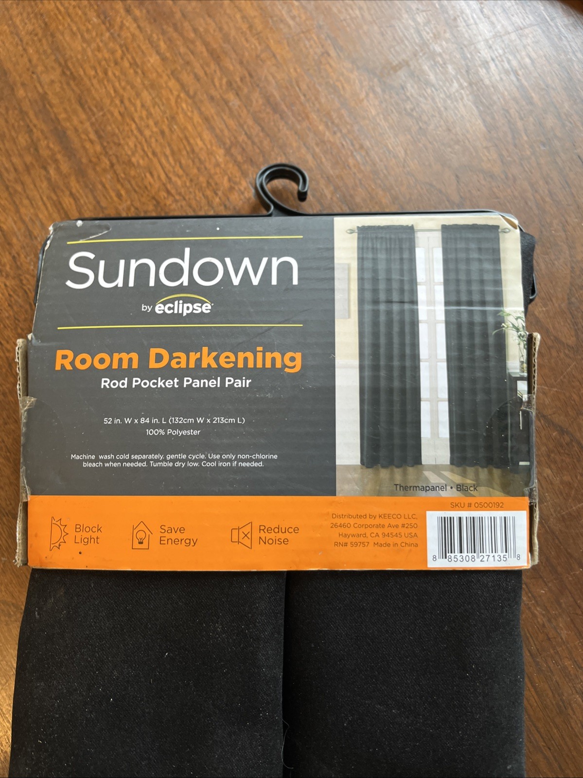 Sundown by Eclipse Room Darkening Window Curtains Set of 2 52″ x 84″ Black (ls)