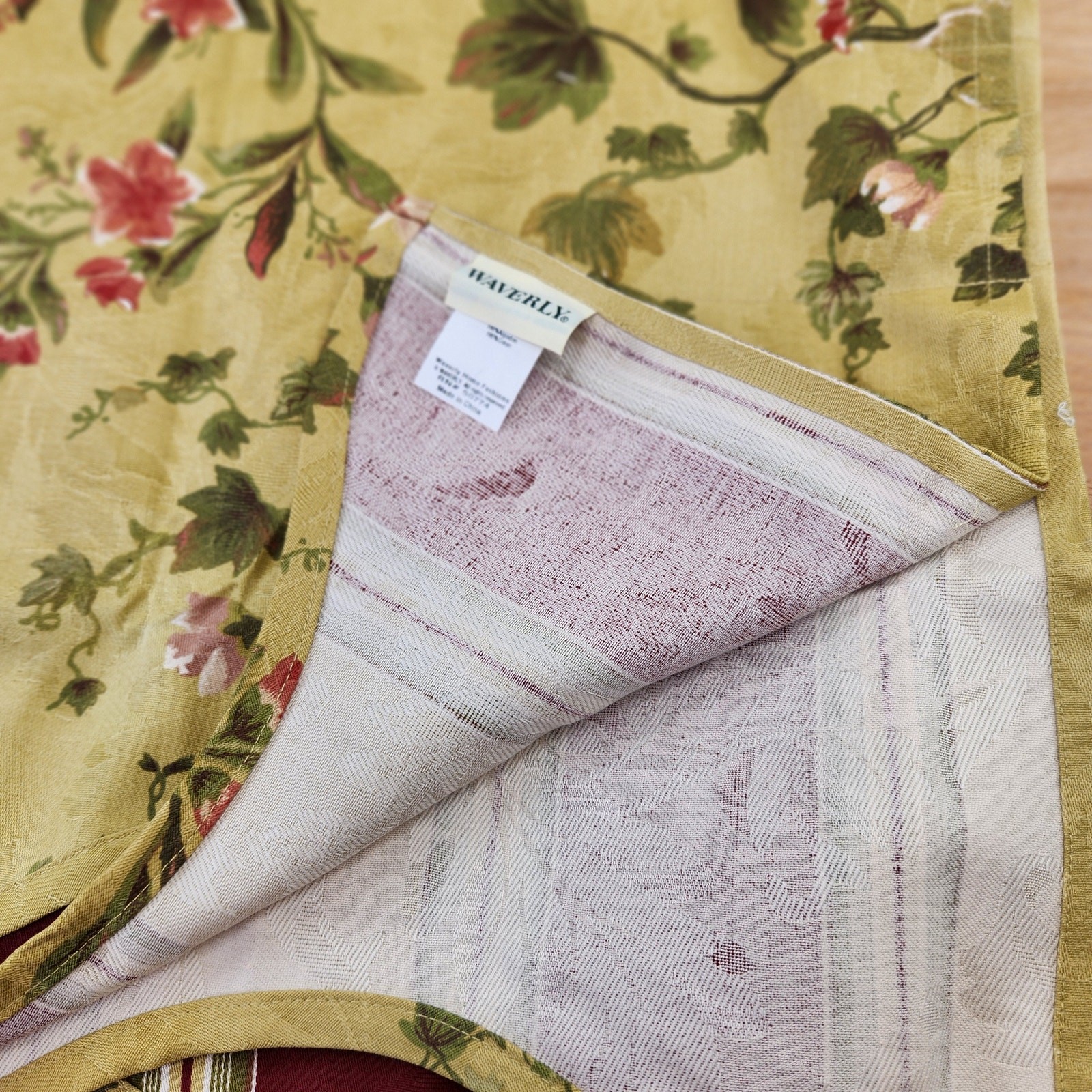 Waverly Scalloped Two Tier Valance Curtain Panels- Set of 2- Chianti Gold 78″