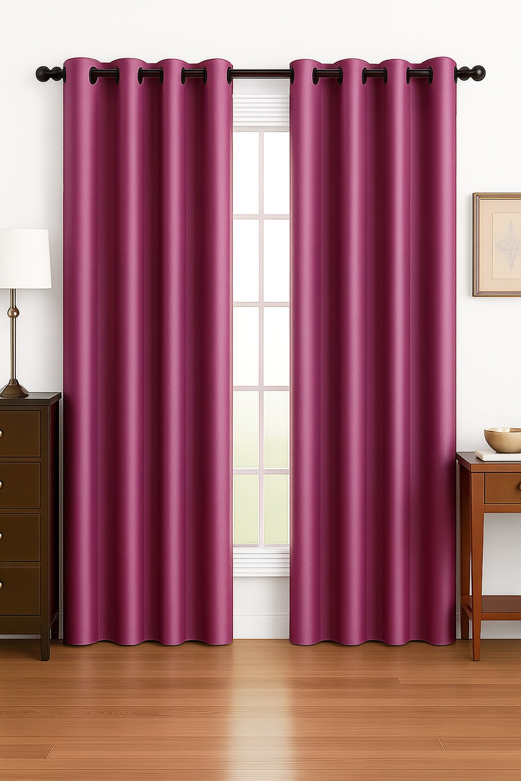 Luxury Glow Faux Silk Curtain Panel-1 Panel, 8 Grommets,Elegant & Light Blocking