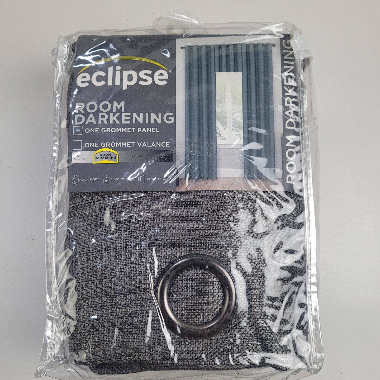 NEW Eclipse Light Filtering 52 x 108 One Grommet curtain panel ‘Grey’ #CT18